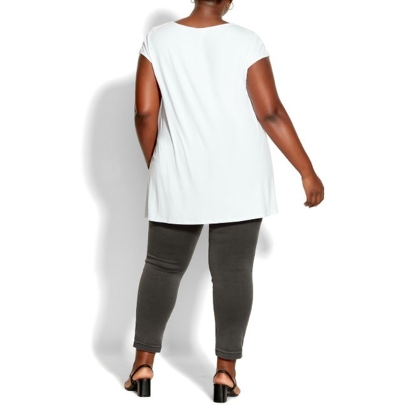 Avenue Elastic Waistband Black Star Embellished Stretch Crop Jean (JN03.5) - Picture 8 of 12